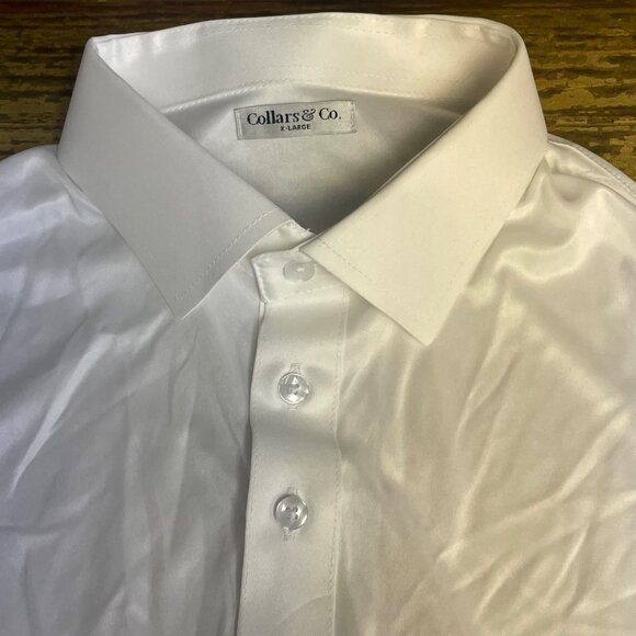 Collars & Co Semi-Spread Collar Polo White Sz XL - Picture 3 of 4